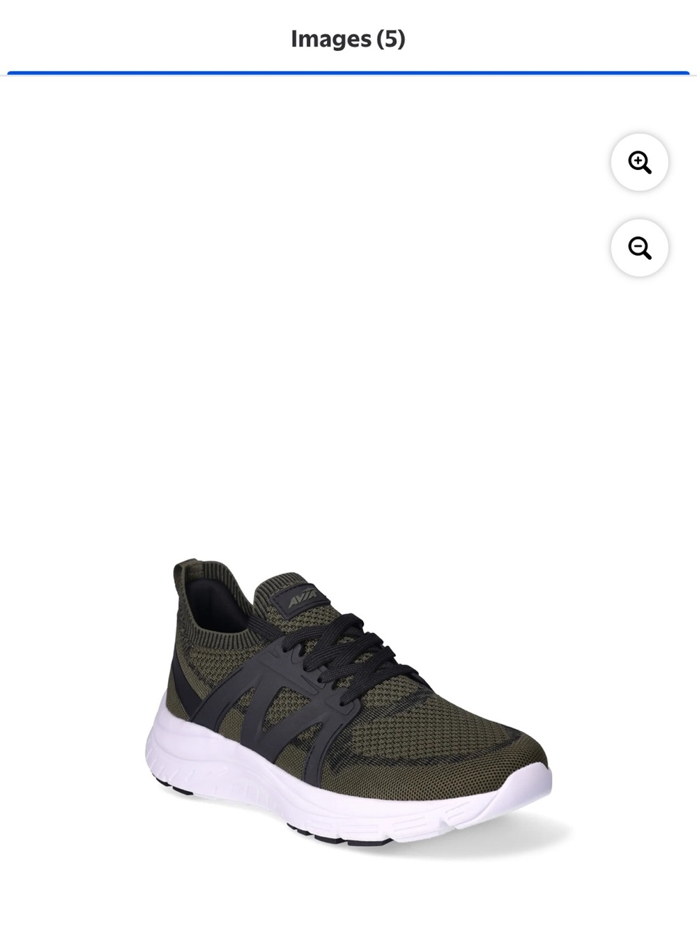 Avia Men's Olive Green and Black Knit Athletic Sneakers